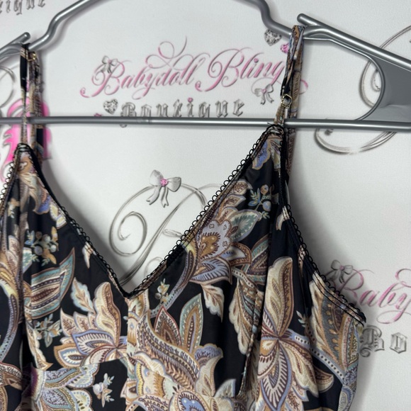 Zimmermann dress paisley floral soft stretchy lace detail trim adjustable straps - Picture 9 of 10